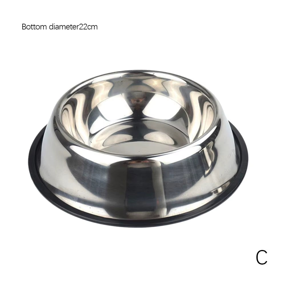 Stainless Steel Non-Slip Dog Bowl Set for Food and Water - Pet Feeding Accessories