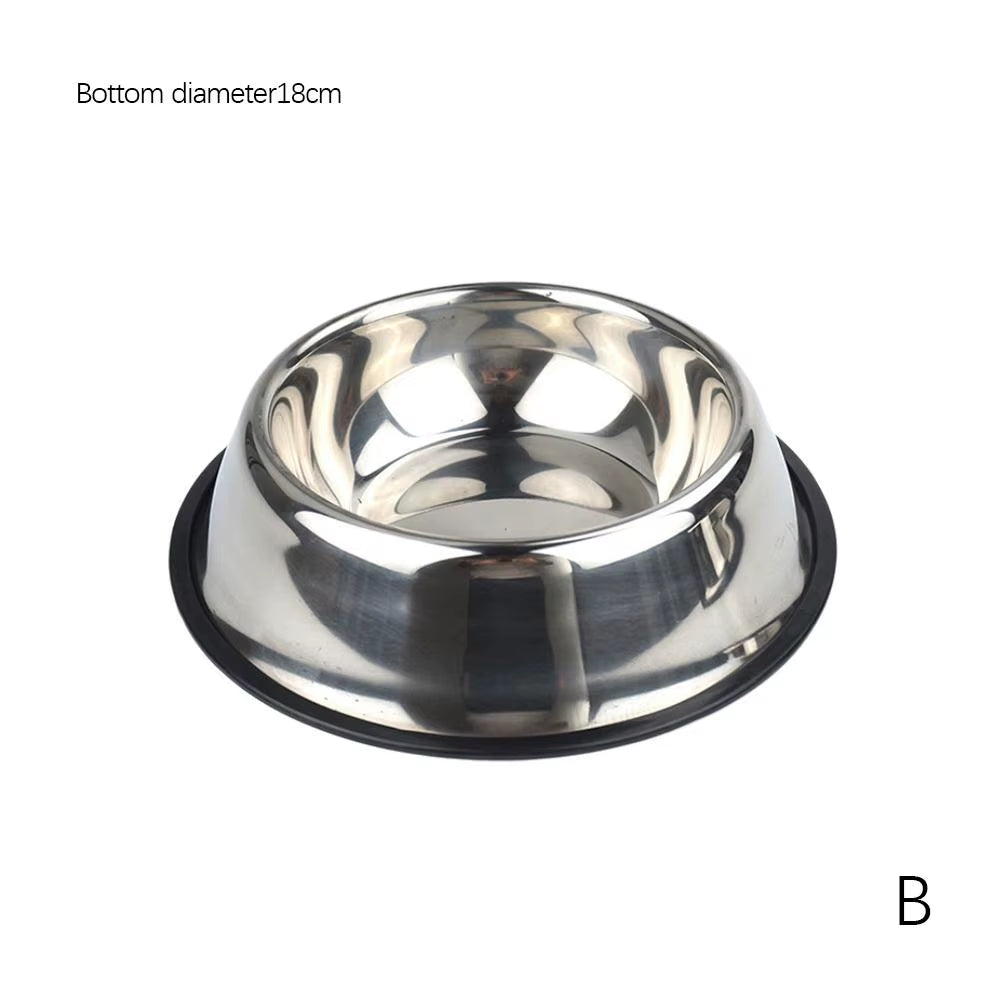 Stainless Steel Non-Slip Dog Bowl Set for Food and Water - Pet Feeding Accessories