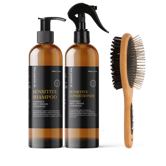500ml Sensitive Shampoo & Conditioner & Natural Bamboo Brush Tet