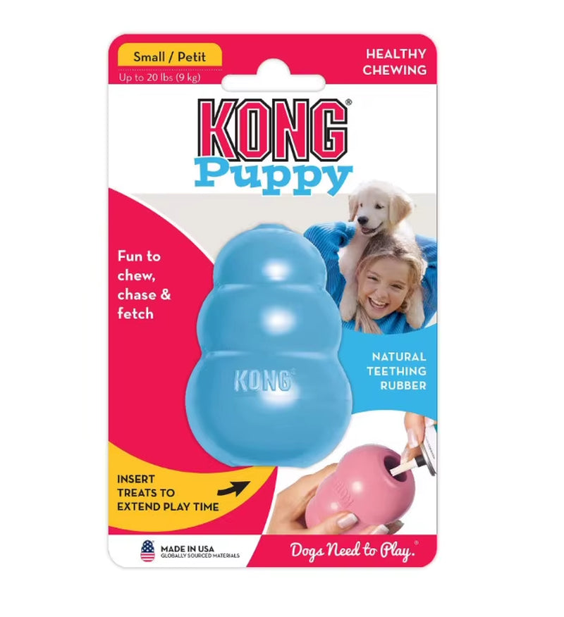 Kong Puppy Natural Teething Rubber Dog Chew Toy with sizes from XS-L