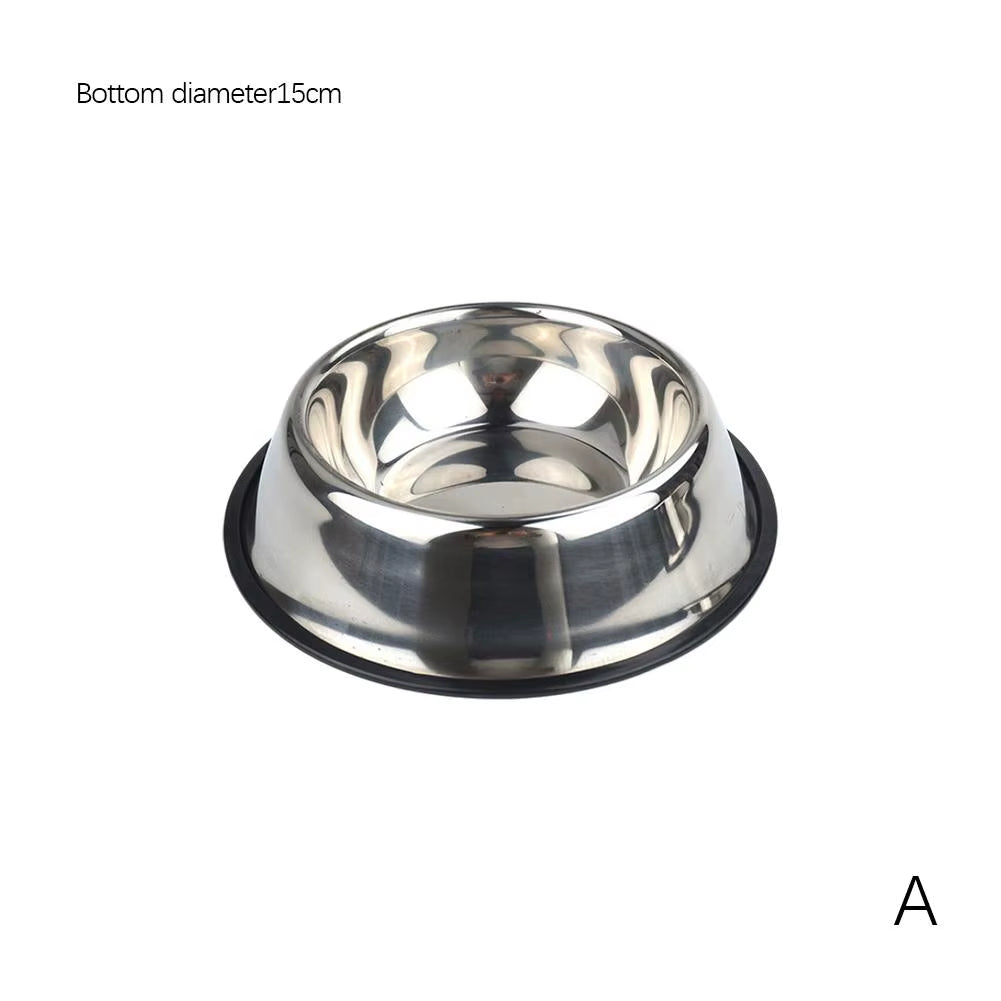 Stainless Steel Non-Slip Dog Bowl Set for Food and Water - Pet Feeding Accessories